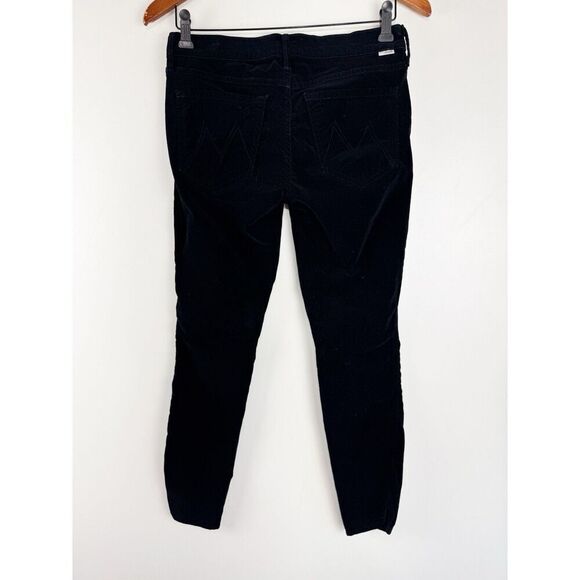 MOTHER Sz 27 THE VAMP MY LIFE AS A SNOW BUNNY BLACK VELVET JEANS - Picture 4 of 6